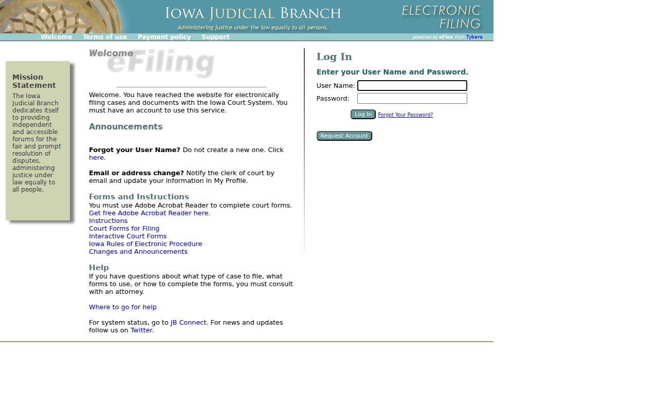 EDMS filing access for Boone County criminal court cases