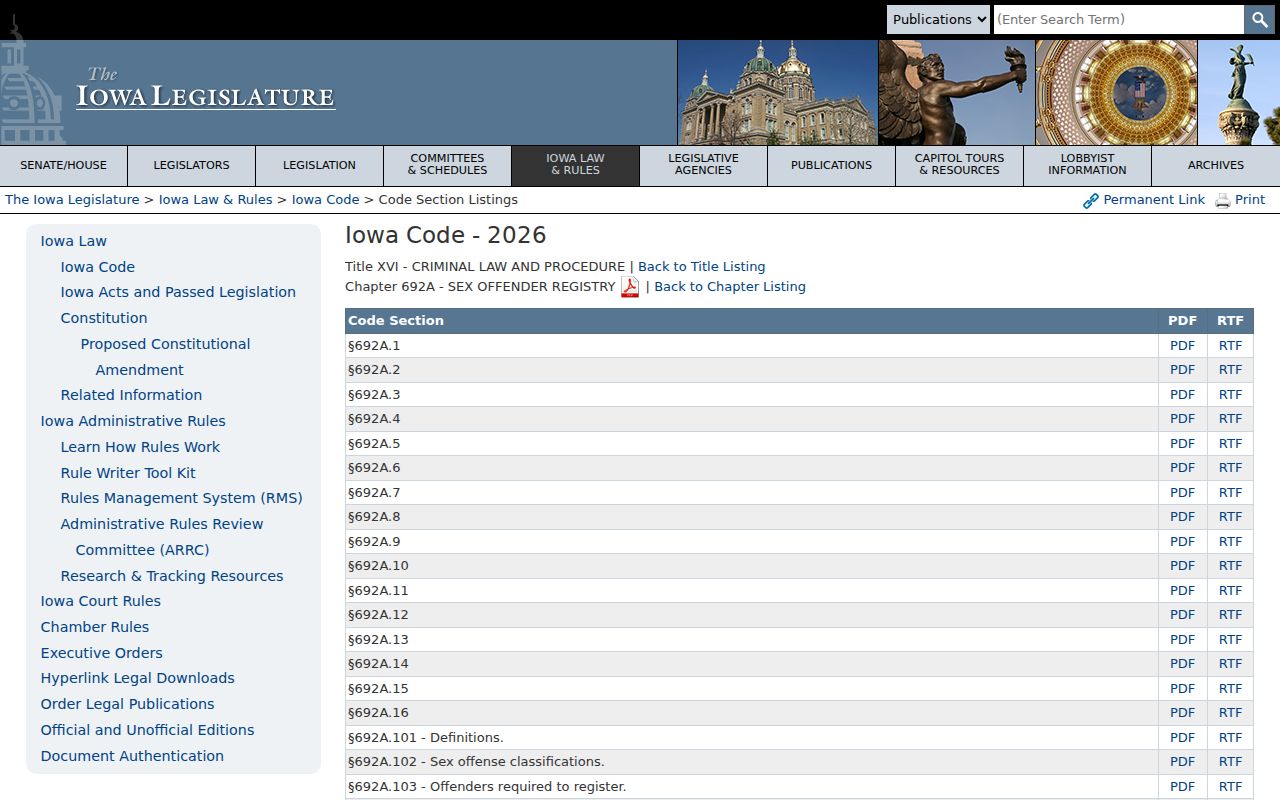 Iowa Code chapter 692A for Boone County registry duties